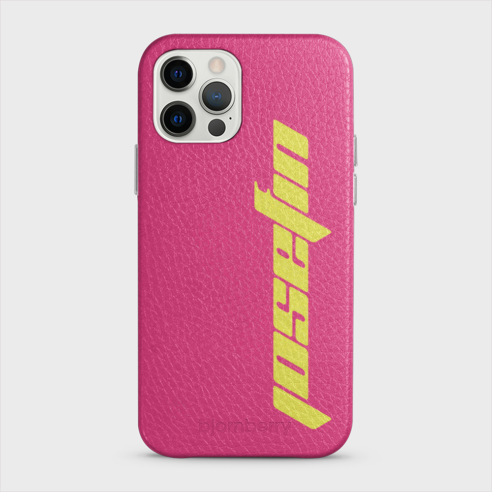 iPhone 12/12 Pro Personalised Leather Case - Futuristic Name - 14