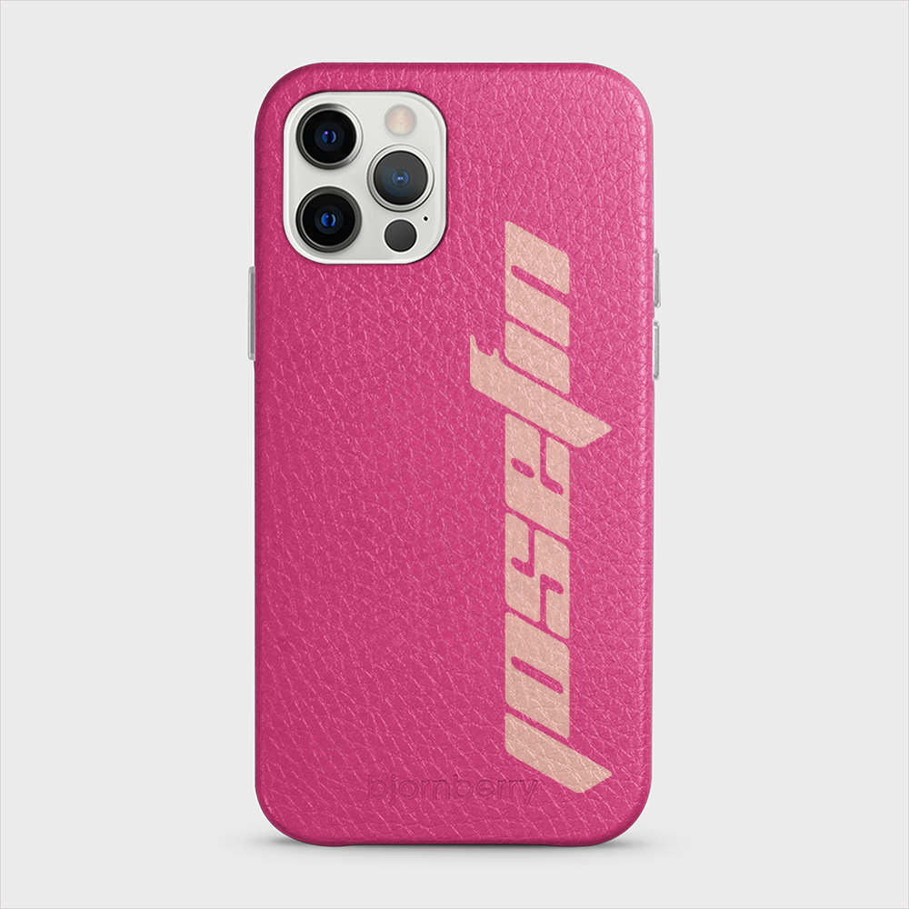 iPhone 12/12 Pro Personalised Leather Case - Futuristic Name - 10