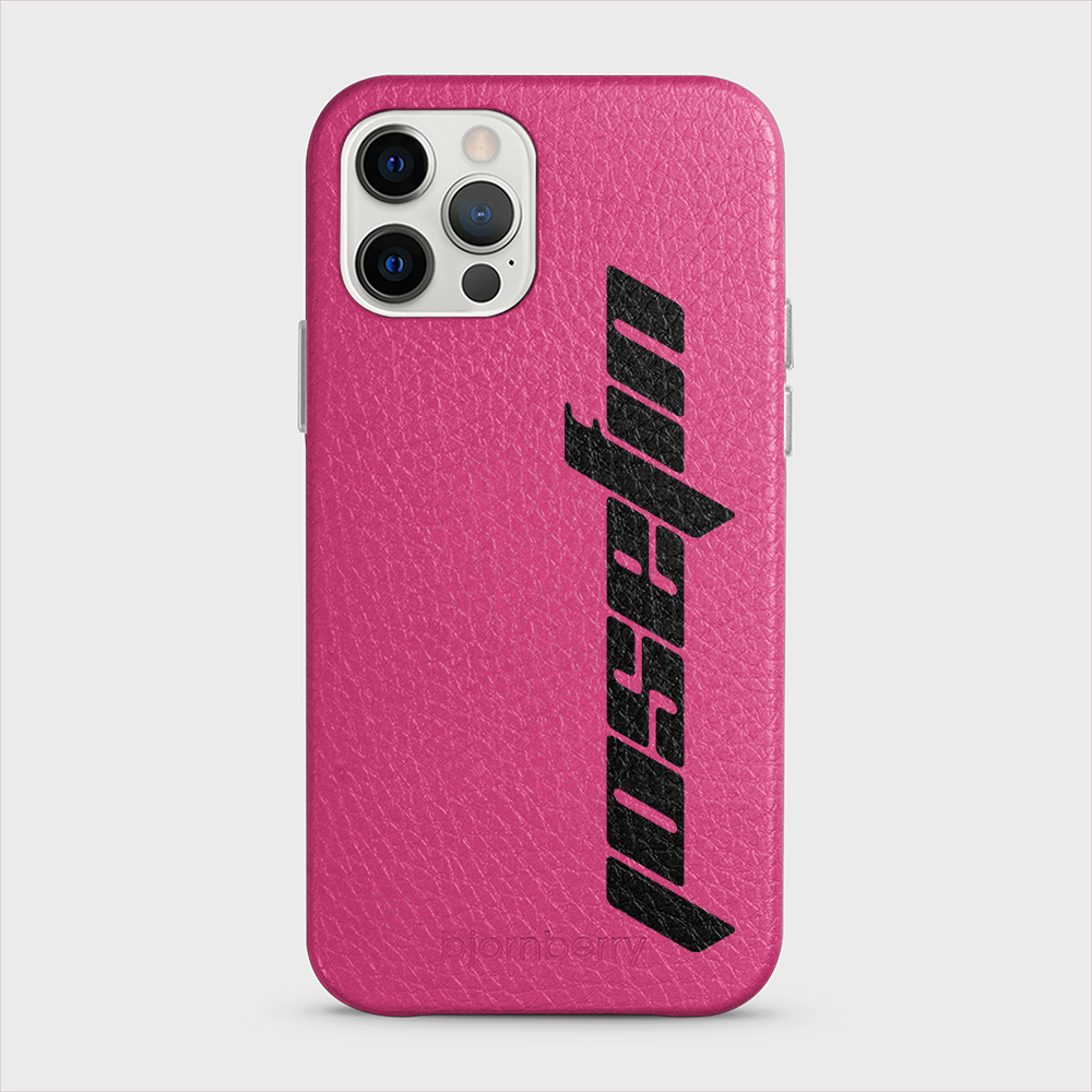 iPhone 12/12 Pro Personalised Leather Case - Futuristic Name - 12