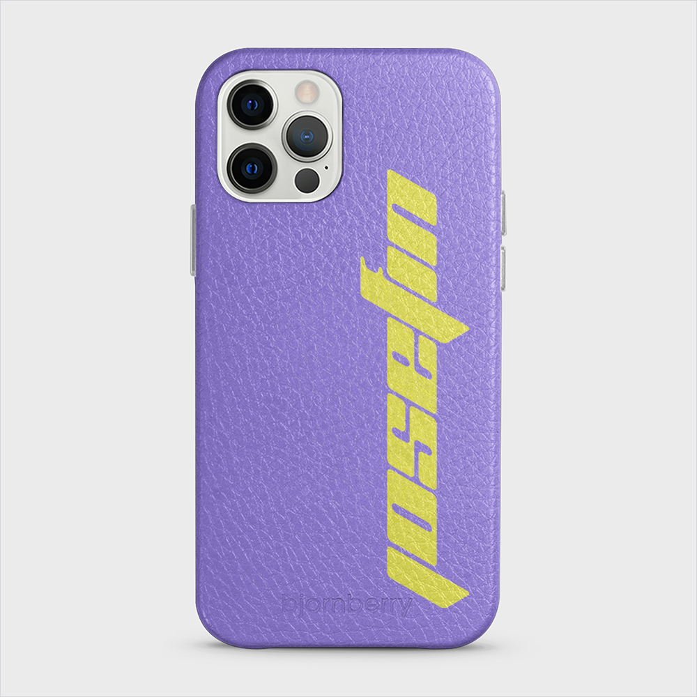 iPhone 12/12 Pro Personalised Leather Case - Futuristic Name - 6