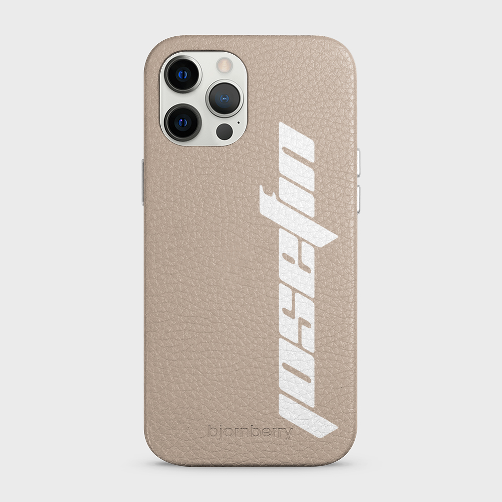 iPhone 12 Pro Max Personalised Leather Case - Futuristic Name - 41