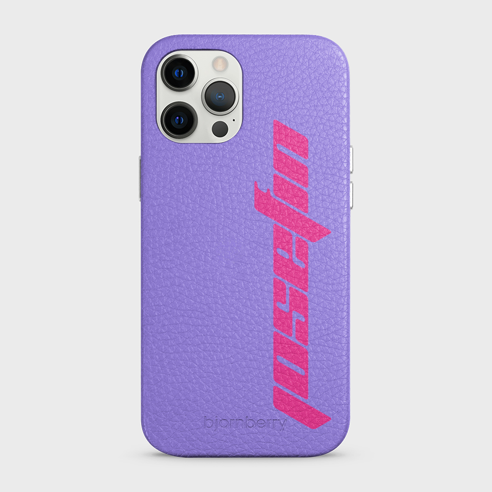 iPhone 12 Pro Max Personalised Leather Case - Futuristic Name - 22