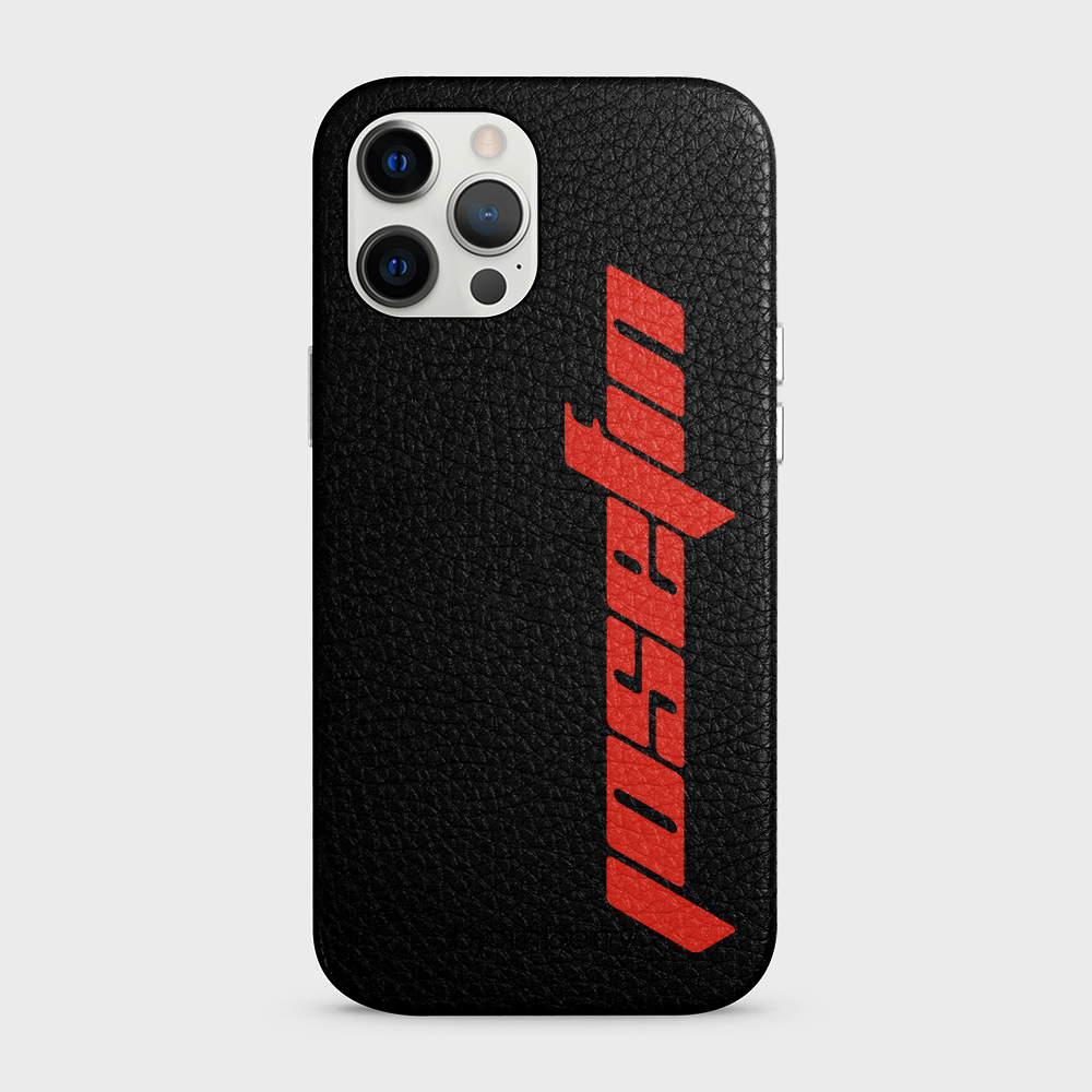 iPhone 12 Pro Max Personalised Leather Case - Futuristic Name - 11