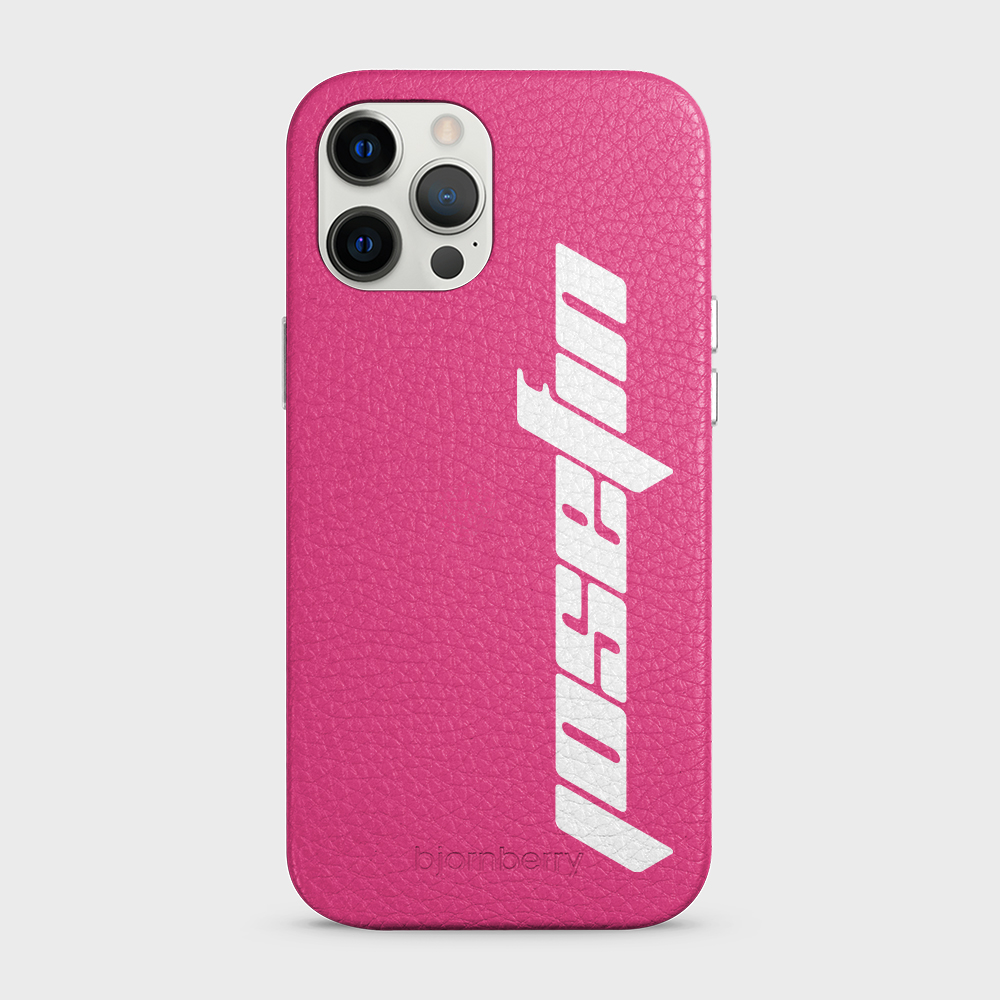 iPhone 12 Pro Max Personalised Leather Case - Futuristic Name - 34