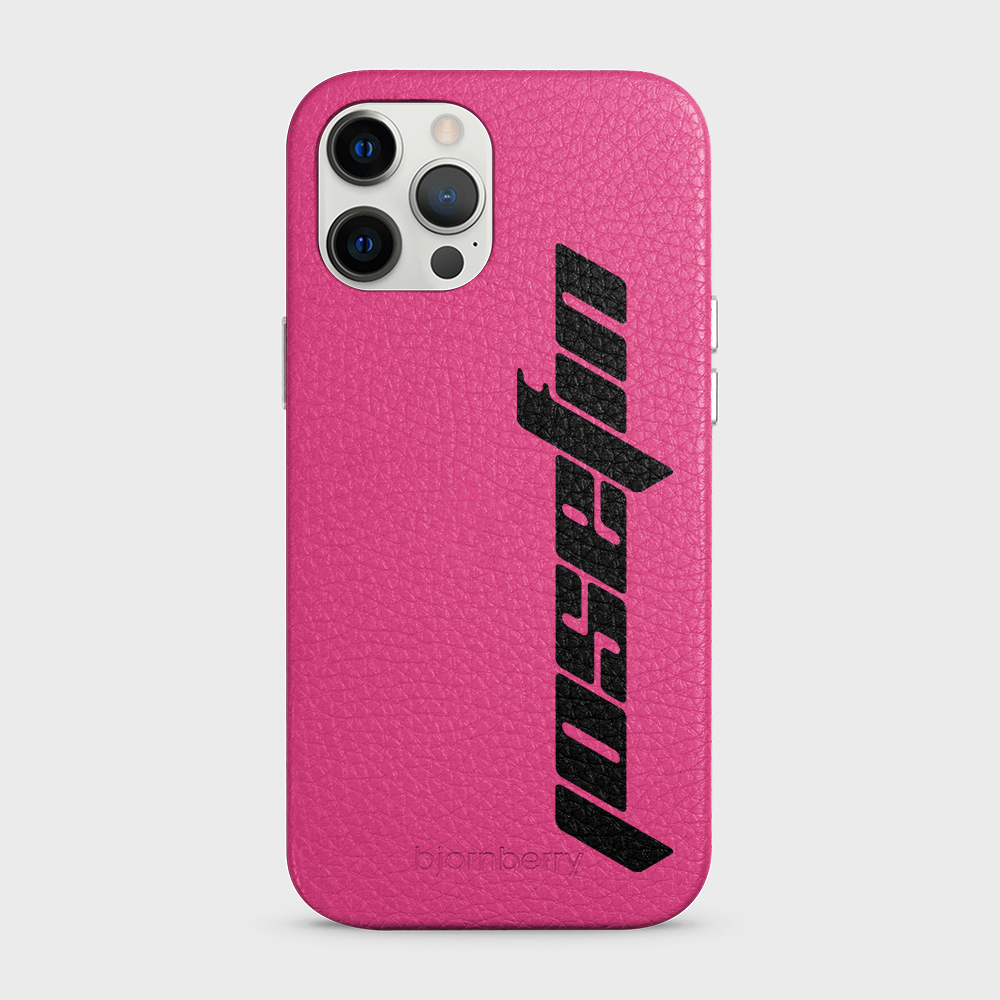 iPhone 12 Pro Max Personalised Leather Case - Futuristic Name - 33