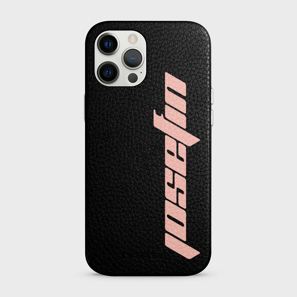 iPhone 12 Pro Max Personalised Leather Case - Futuristic Name - 10