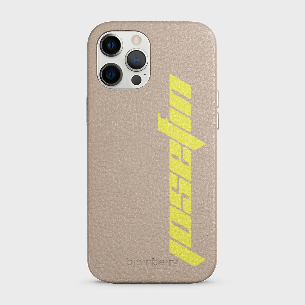 iPhone 12 Pro Max Personalised Leather Case - Futuristic Name - 42