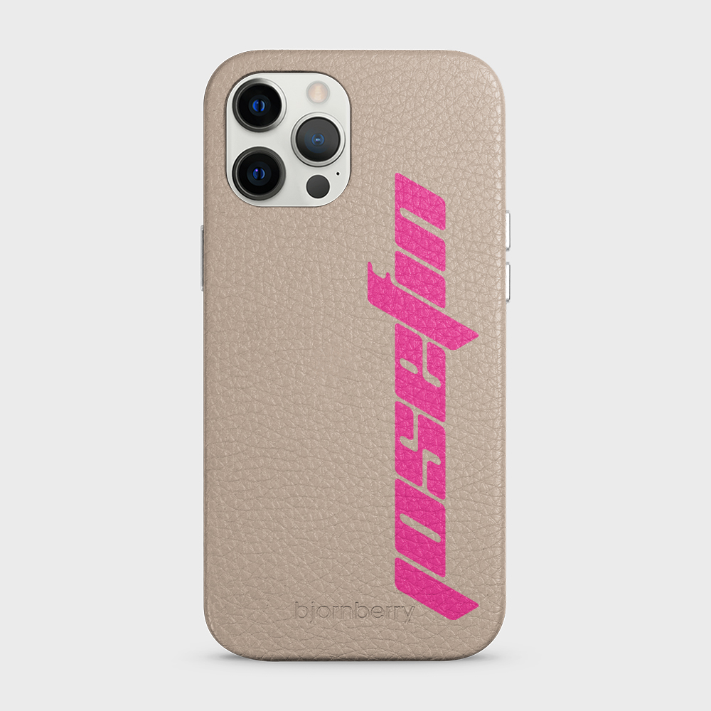 iPhone 12 Pro Max Personalised Leather Case - Futuristic Name - 37