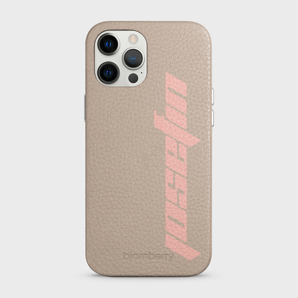 iPhone 12 Pro Max Personalised Leather Case - Futuristic Name - 38