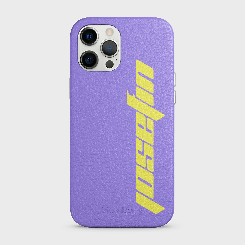 iPhone 12 Pro Max Personalised Leather Case - Futuristic Name - 27
