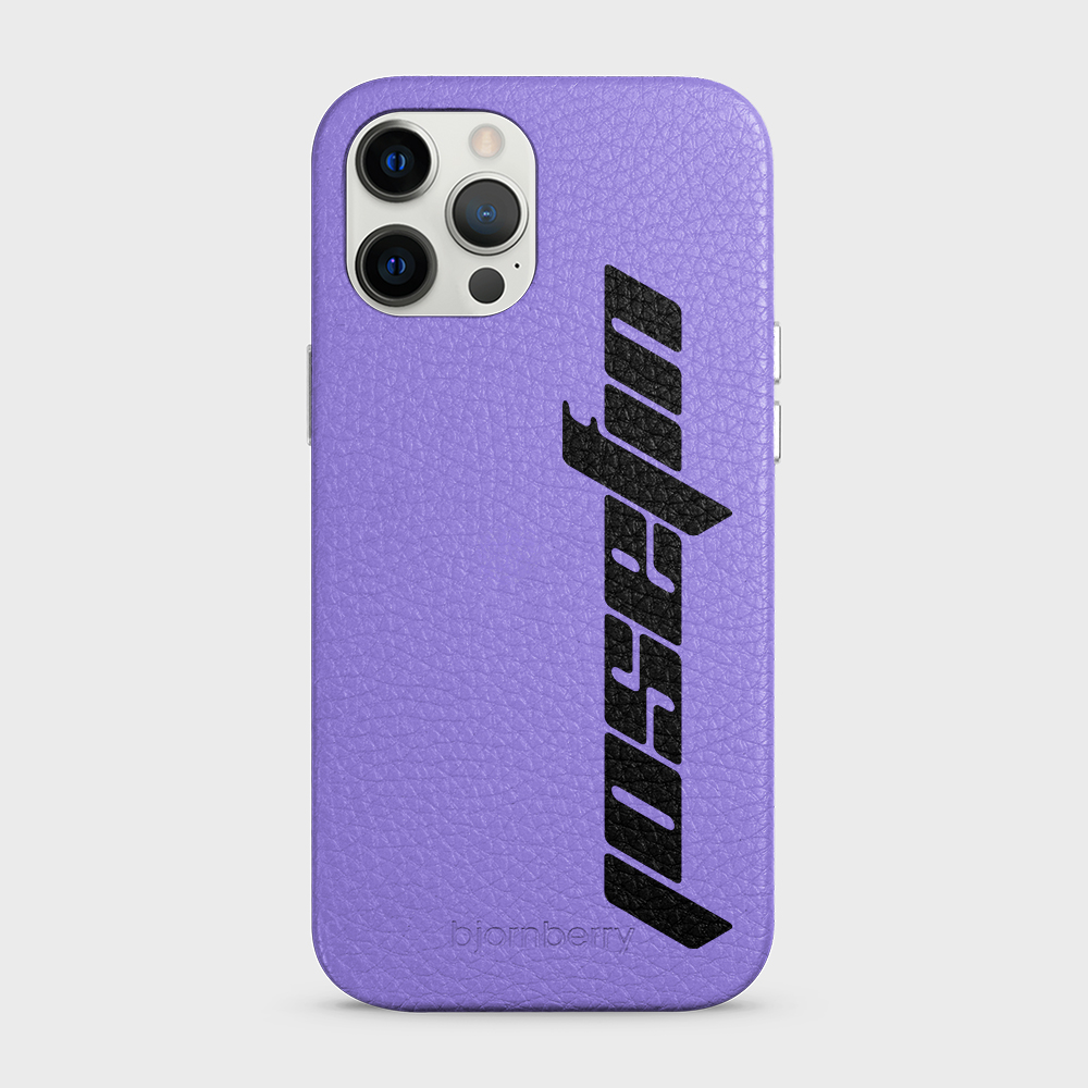iPhone 12 Pro Max Personalised Leather Case - Futuristic Name - 25