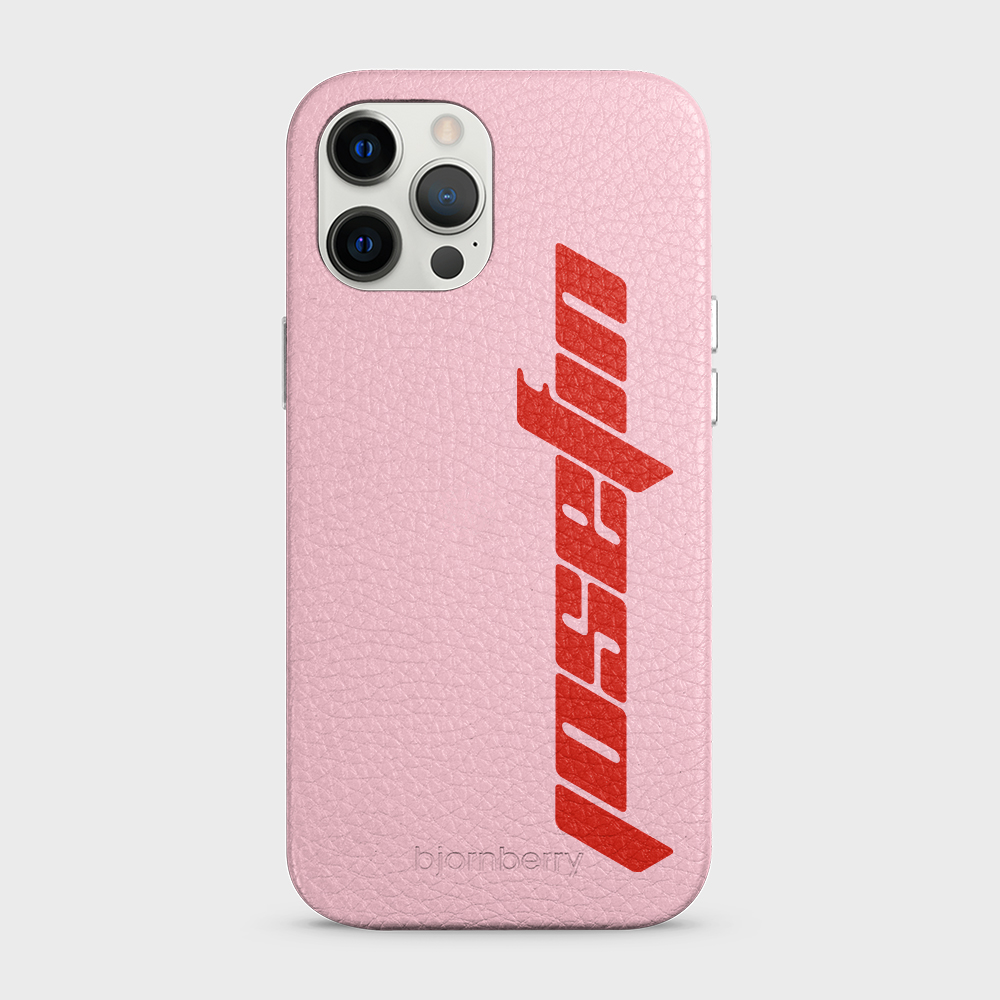 iPhone 12 Pro Max Personalised Leather Case - Futuristic Name - 18
