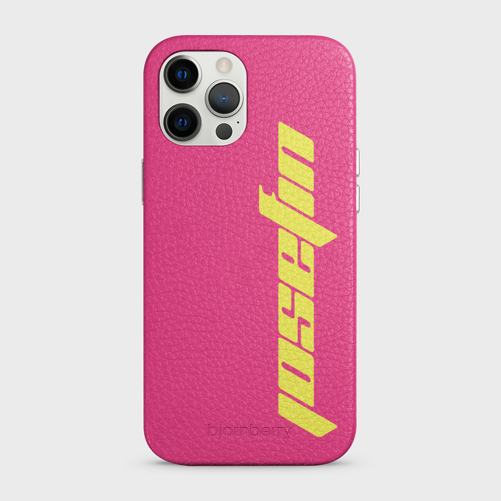 iPhone 12 Pro Max Personalised Leather Case - Futuristic Name - 35