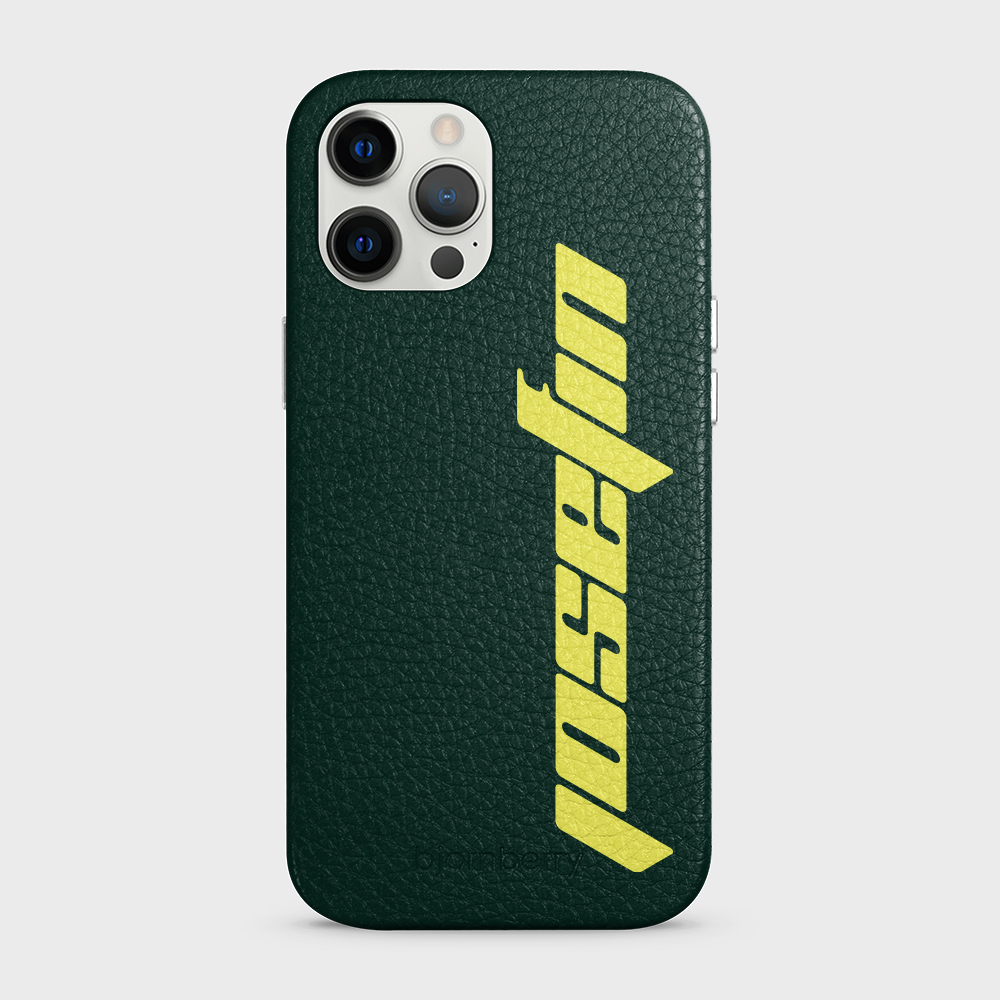 iPhone 12 Pro Max Personalised Leather Case - Futuristic Name - 5