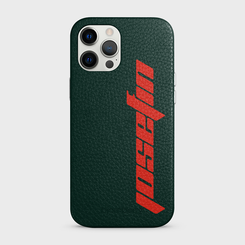 iPhone 12 Pro Max Personalised Leather Case - Futuristic Name - 3