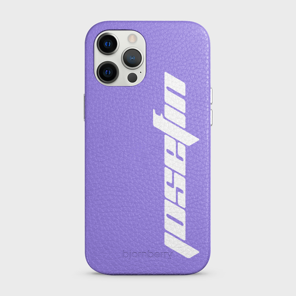 iPhone 12 Pro Max Personalised Leather Case - Futuristic Name - 26