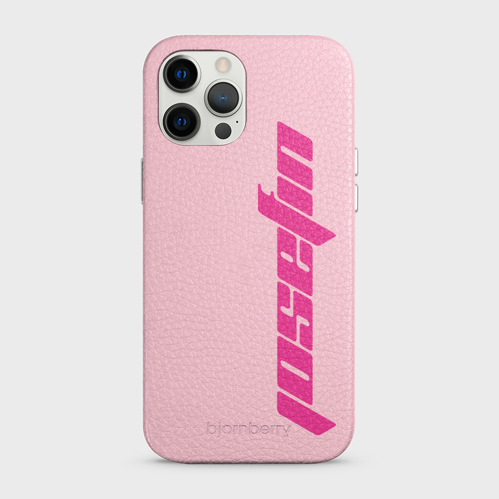 iPhone 12 Pro Max Personalised Leather Case - Futuristic Name - 16