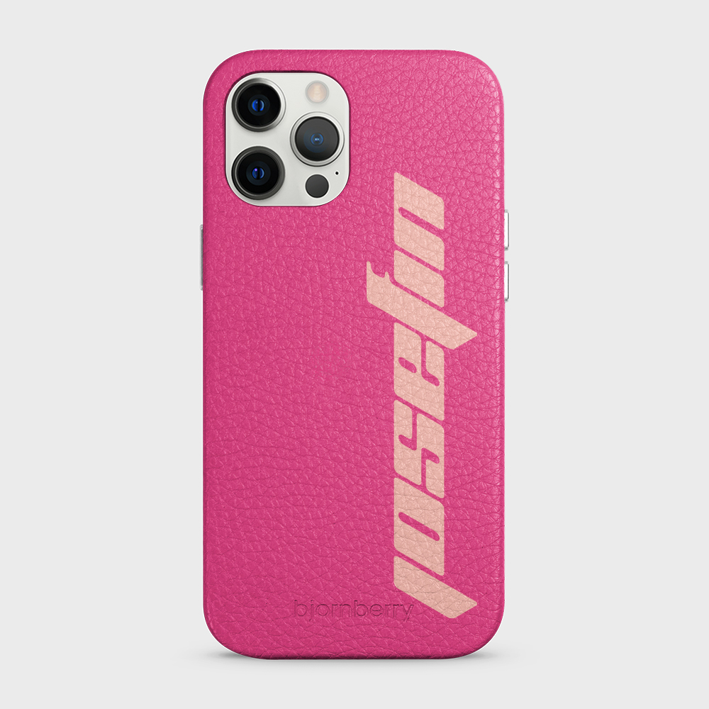 iPhone 12 Pro Max Personalised Leather Case - Futuristic Name - 31