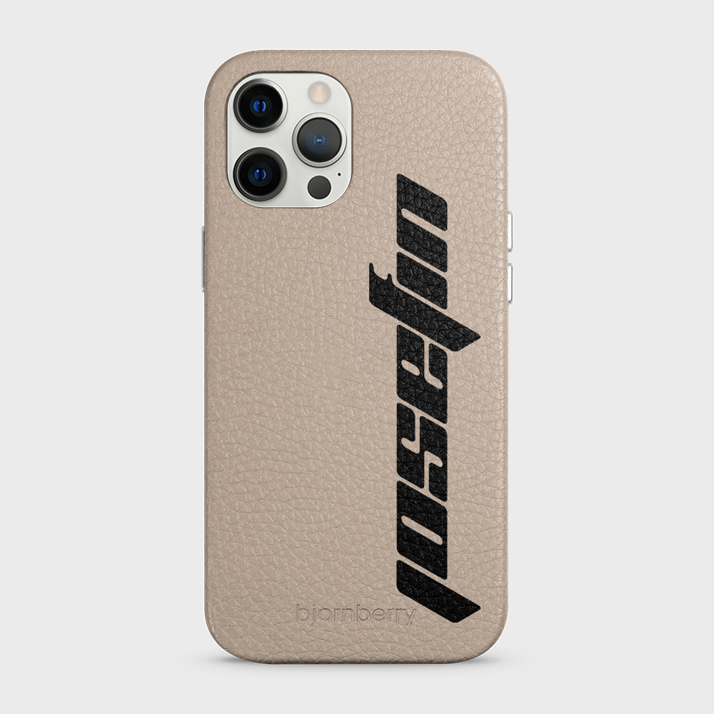 iPhone 12 Pro Max Personalised Leather Case - Futuristic Name - 40