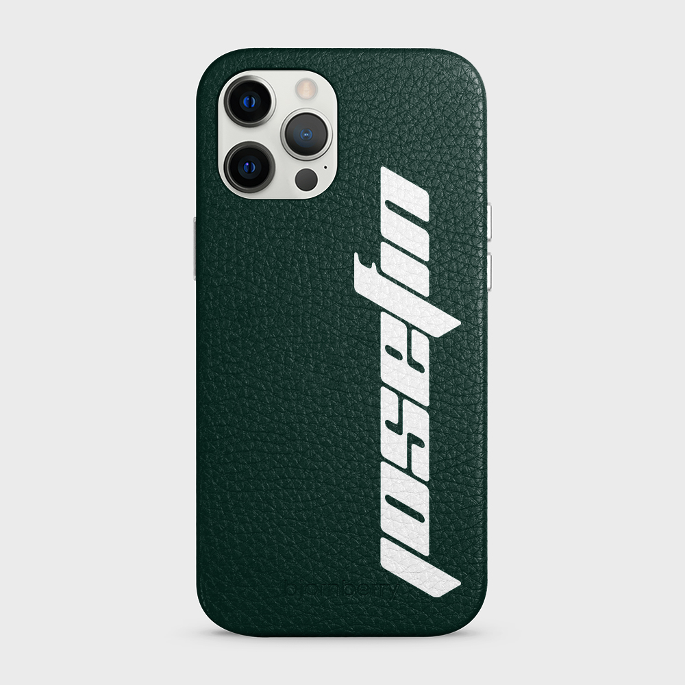 iPhone 12 Pro Max Personalised Leather Case - Futuristic Name - 6