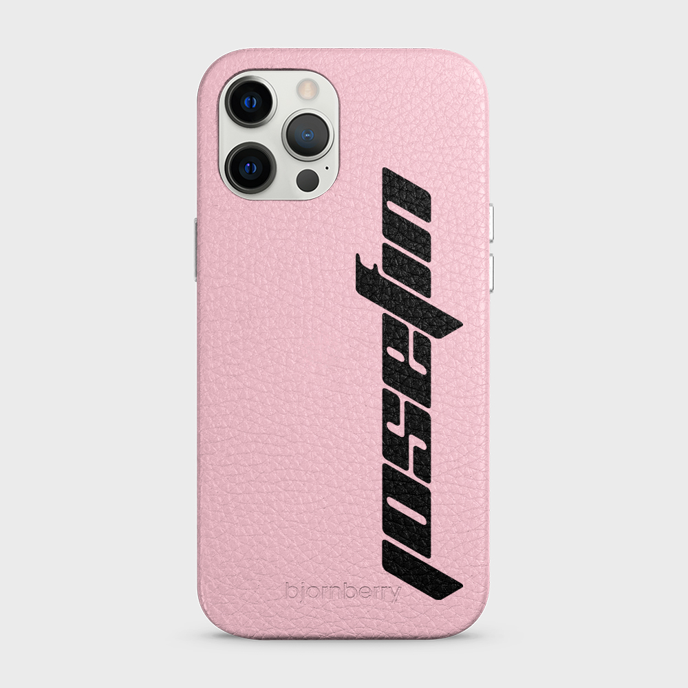iPhone 12 Pro Max Personalised Leather Case - Futuristic Name - 19