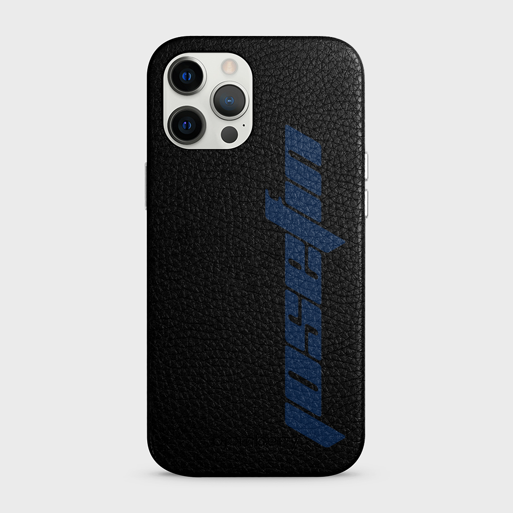 iPhone 12 Pro Max Personalised Leather Case - Futuristic Name - 8