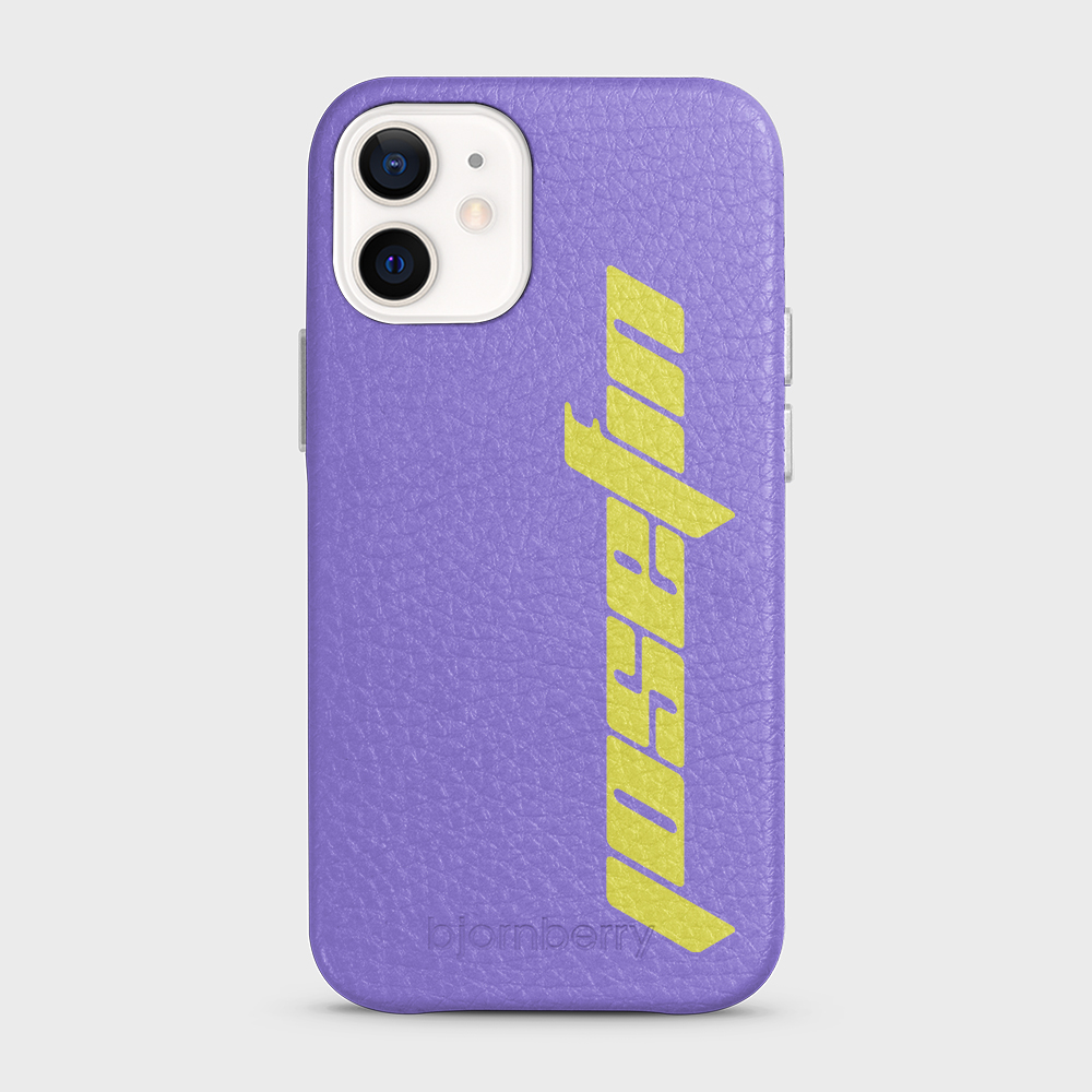 iPhone 12 Mini Personalised Leather Case - Futuristic Name - 14