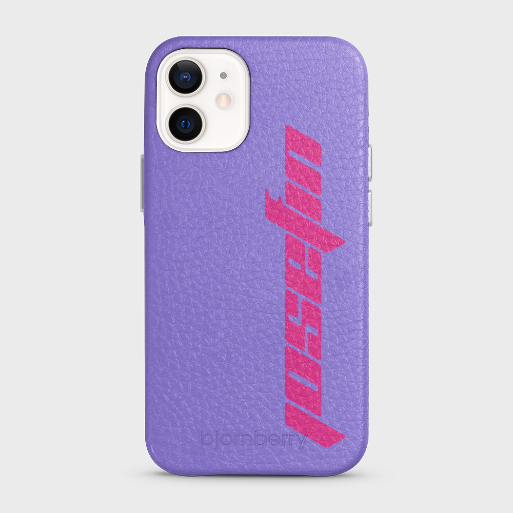 iPhone 12 Mini Personalised Leather Case - Futuristic Name - 9