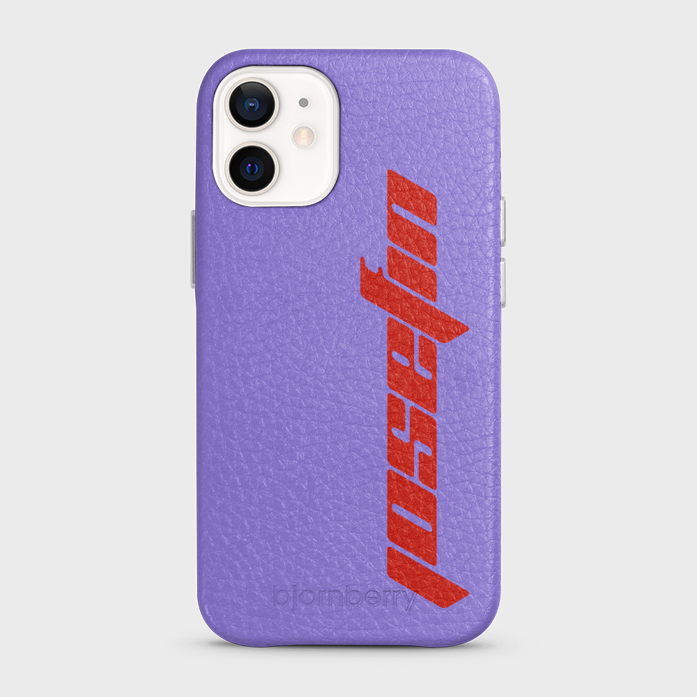 iPhone 12 Mini Personalised Leather Case - Futuristic Name - 11