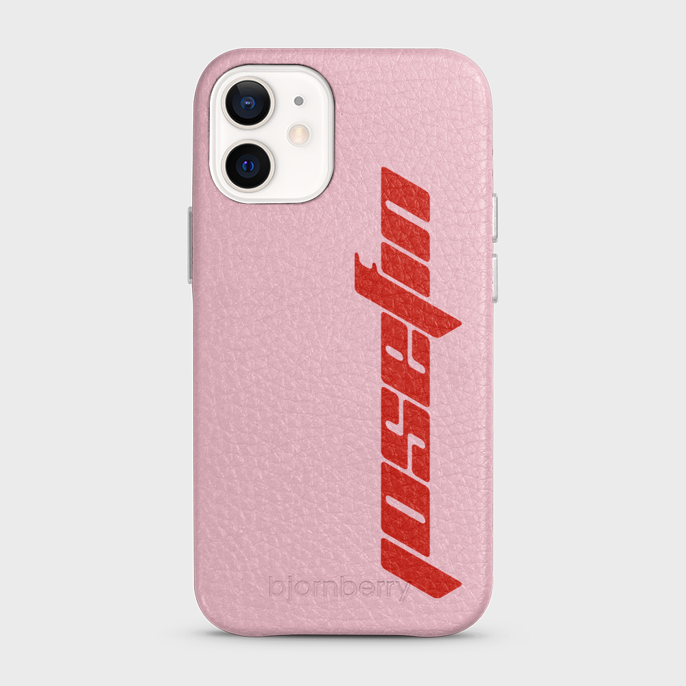 iPhone 12 Mini Personalised Leather Case - Futuristic Name - 4