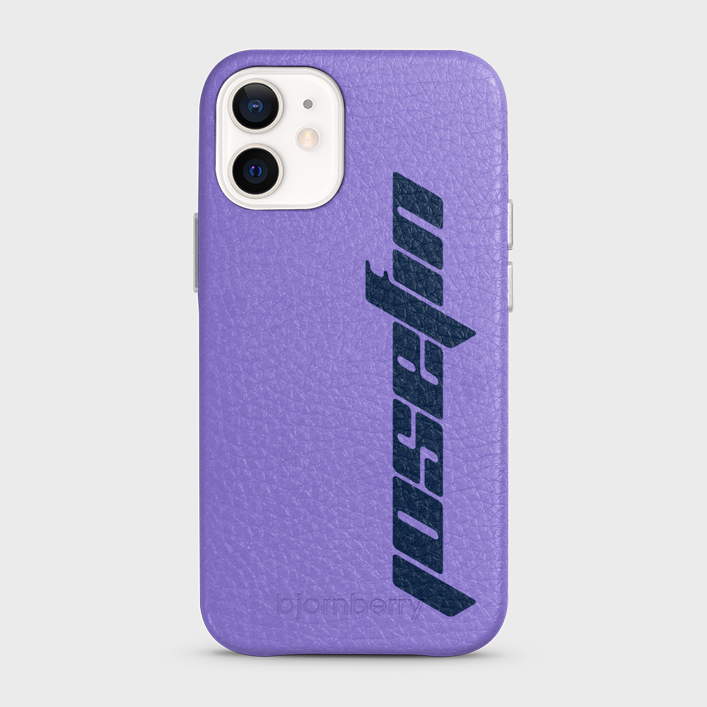 iPhone 12 Mini Personalised Leather Case - Futuristic Name - 8