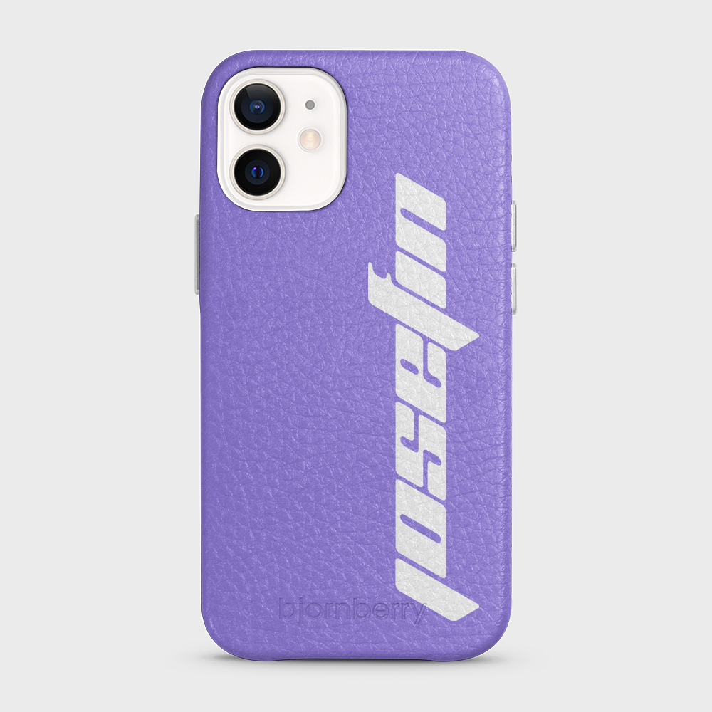 iPhone 12 Mini Personalised Leather Case - Futuristic Name - 13