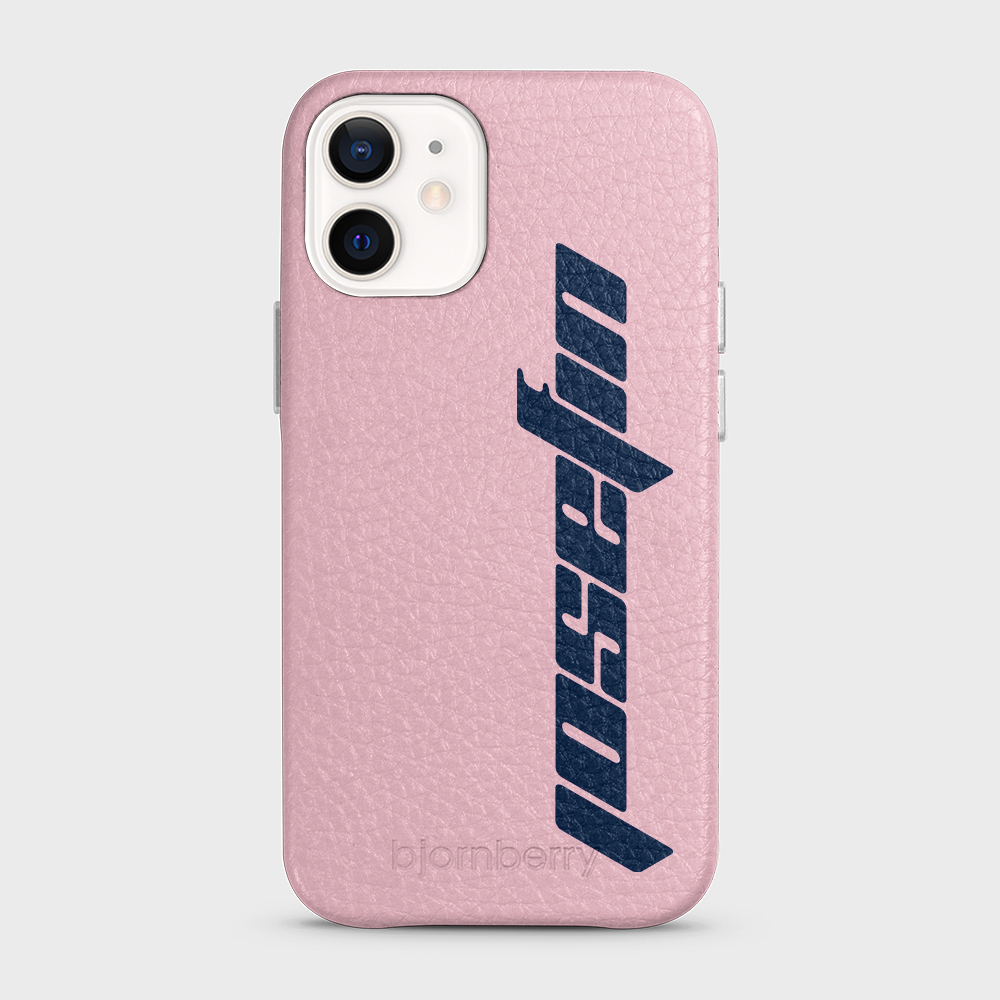 iPhone 12 Mini Personalised Leather Case - Futuristic Name