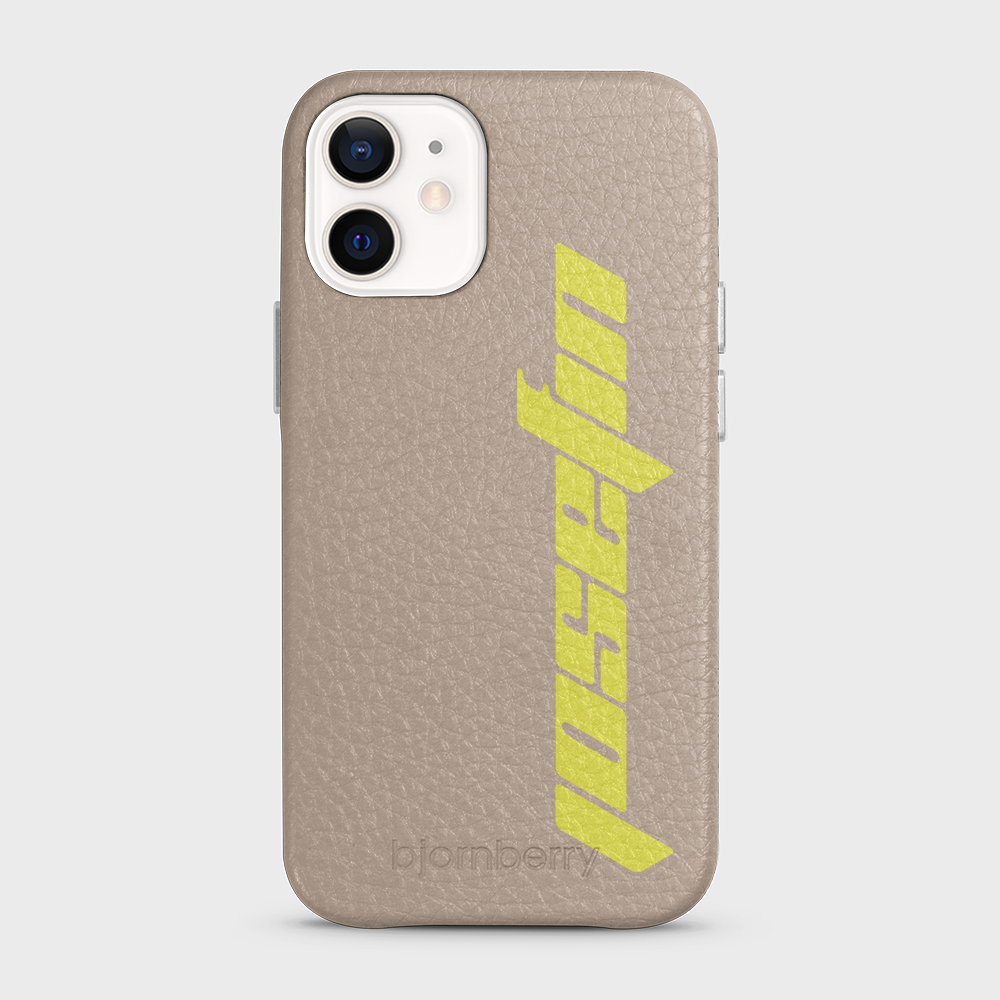 iPhone 12 Mini Personalised Leather Case - Futuristic Name - 28