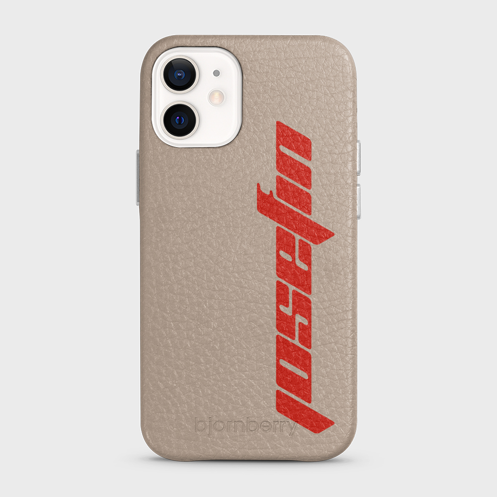 iPhone 12 Mini Personalised Leather Case - Futuristic Name - 25