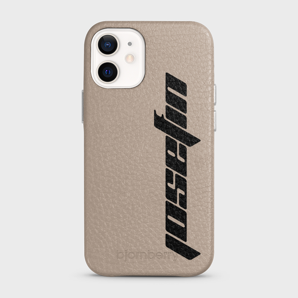 iPhone 12 Mini Personalised Leather Case - Futuristic Name - 26