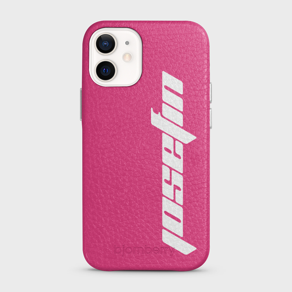 iPhone 12 Mini Personalised Leather Case - Futuristic Name - 20