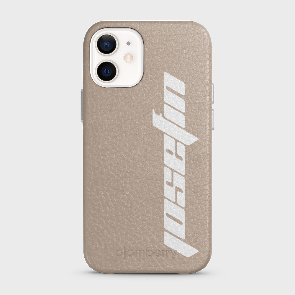 iPhone 12 Mini Personalised Leather Case - Futuristic Name - 27