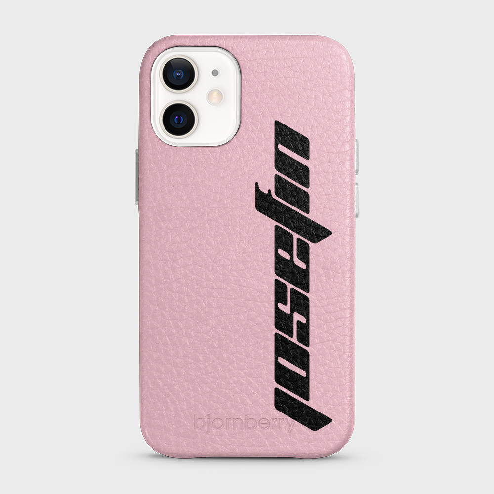 iPhone 12 Mini Personalised Leather Case - Futuristic Name - 5