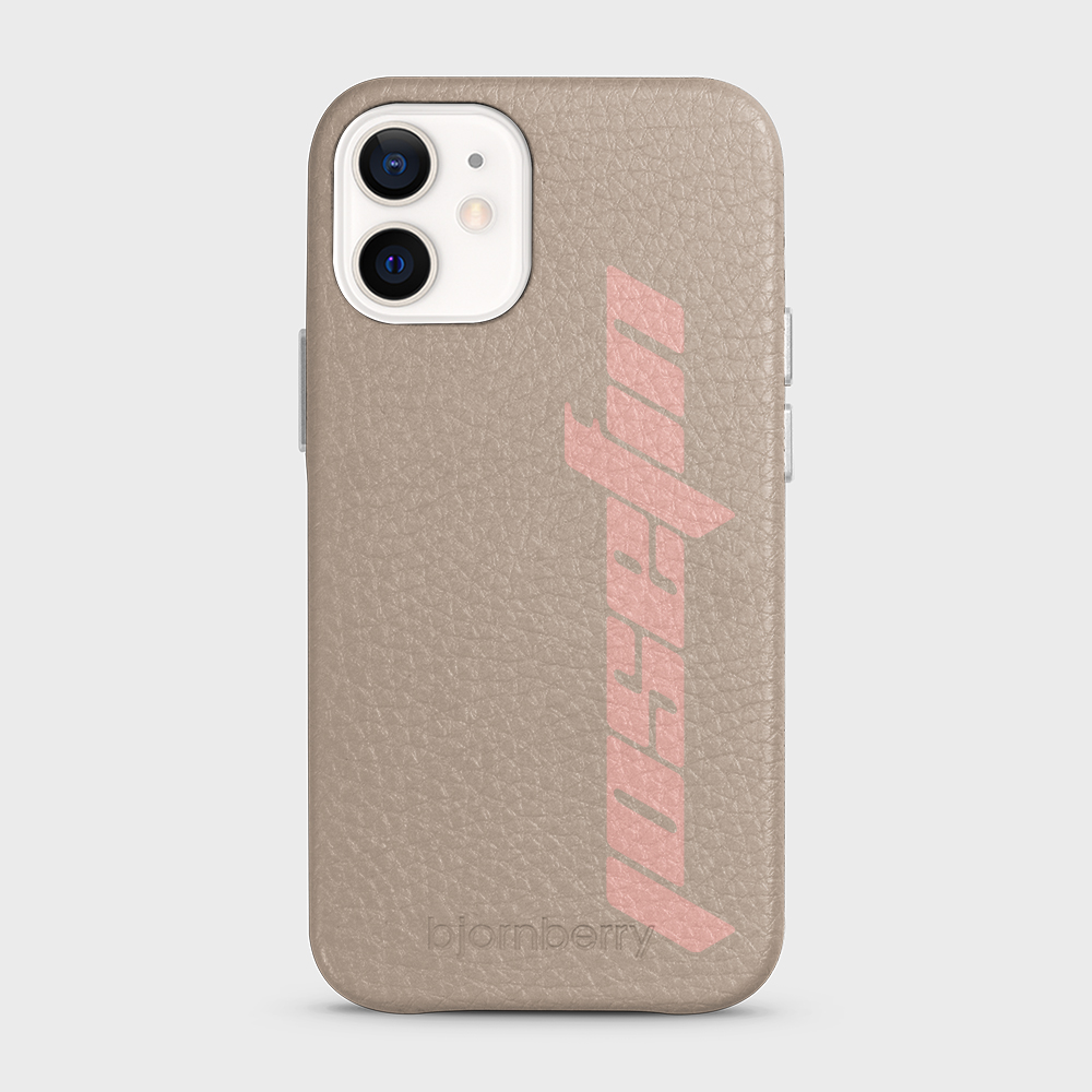 iPhone 12 Mini Personalised Leather Case - Futuristic Name - 24