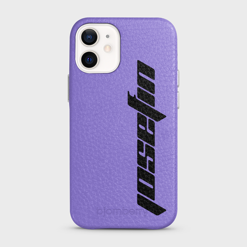 iPhone 12 Mini Personalised Leather Case - Futuristic Name - 12