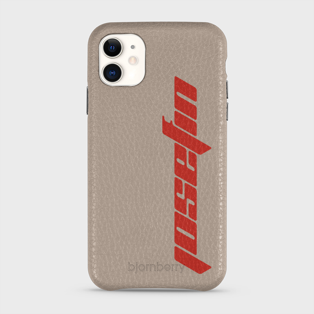 iPhone 11 Personalised Leather Case - Futuristic Name - 38
