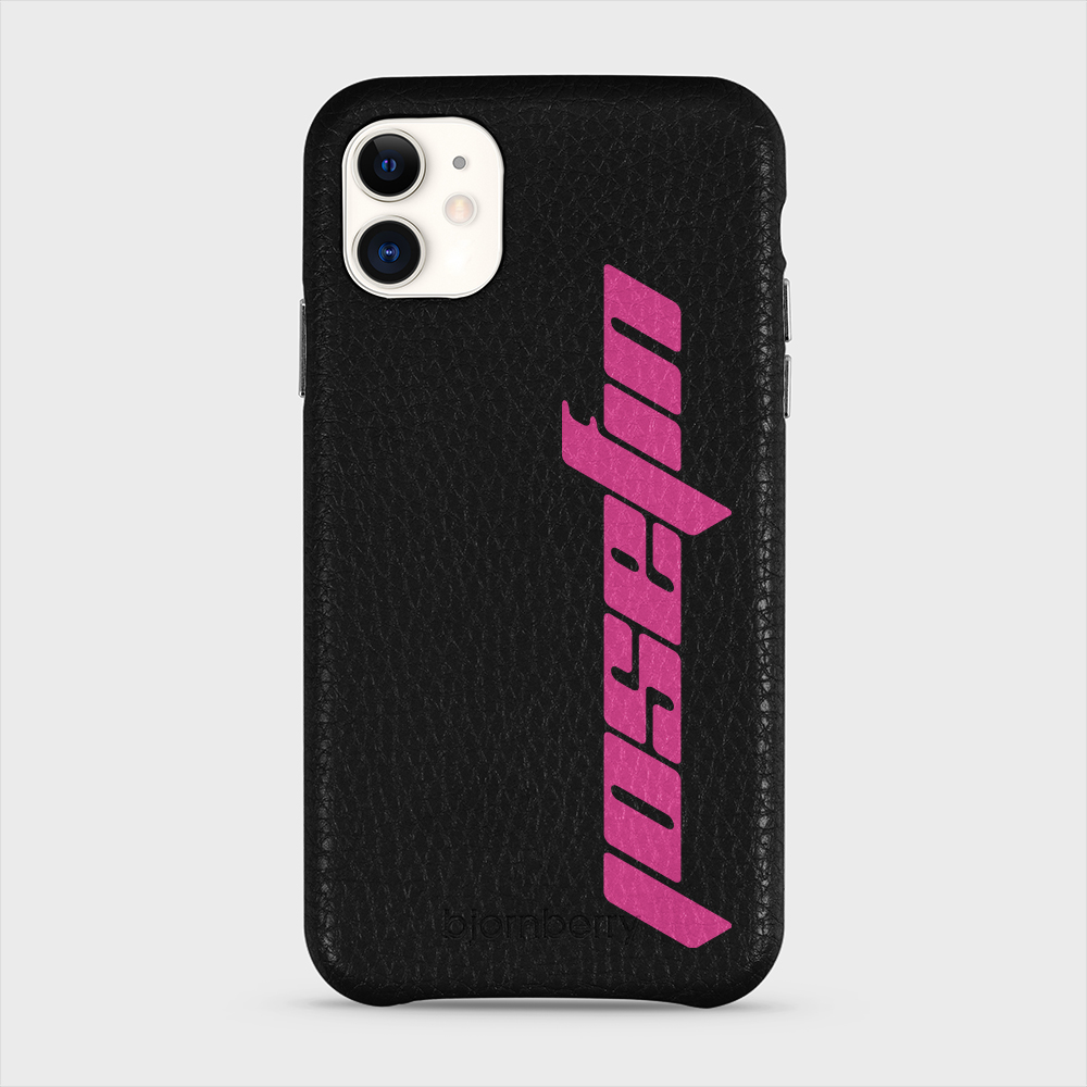 iPhone 11 Personalised Leather Case - Futuristic Name - 2