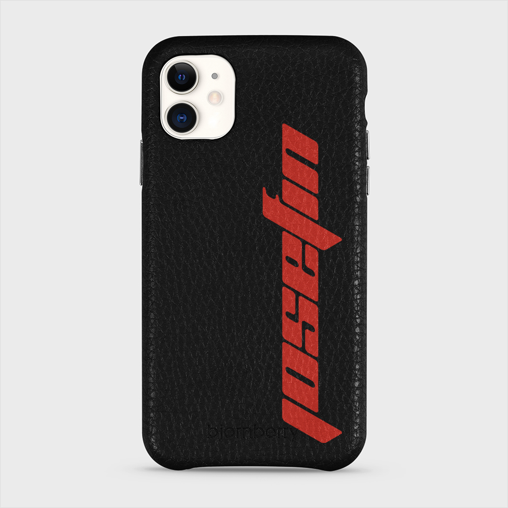 iPhone 11 Personalised Leather Case - Futuristic Name - 4