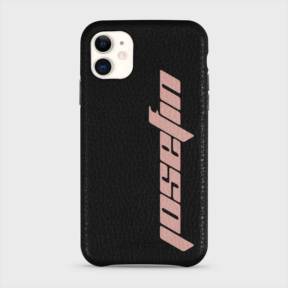 iPhone 11 Personalised Leather Case - Futuristic Name - 3