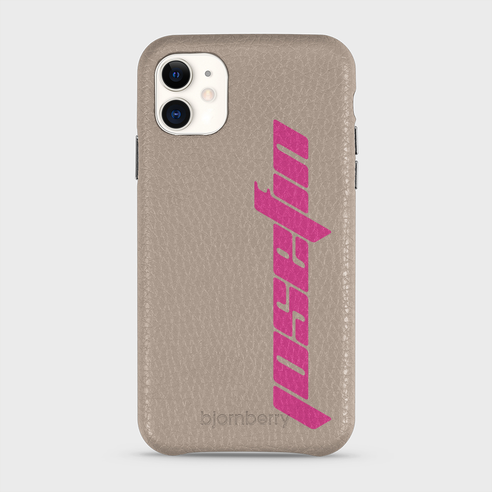iPhone 11 Personalised Leather Case - Futuristic Name - 36