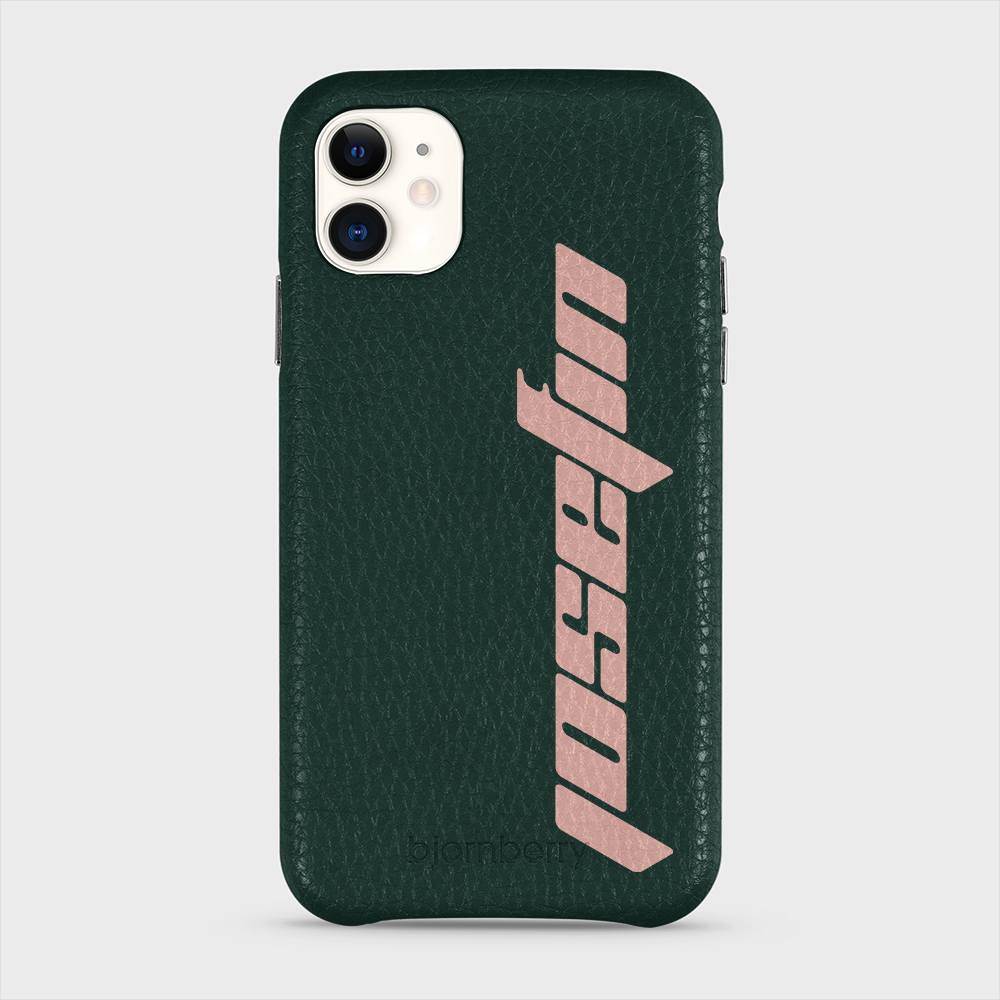 iPhone 11 Personalised Leather Case - Futuristic Name - 24