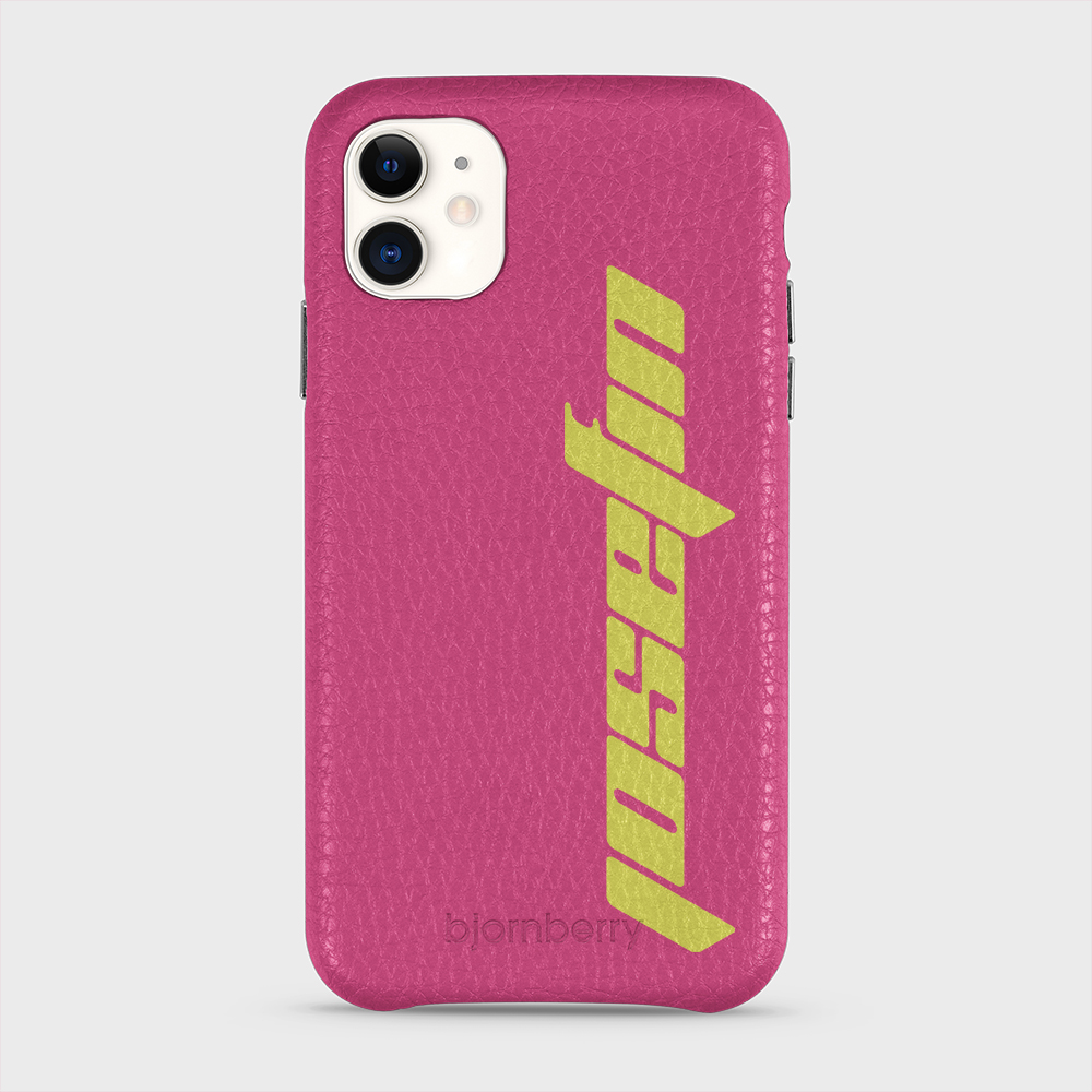 iPhone 11 Personalised Leather Case - Futuristic Name - 34