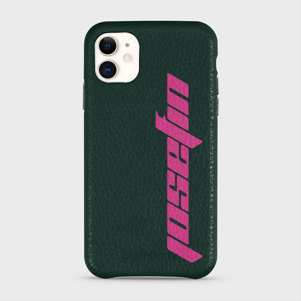 iPhone 11 Personalised Leather Case - Futuristic Name - 23