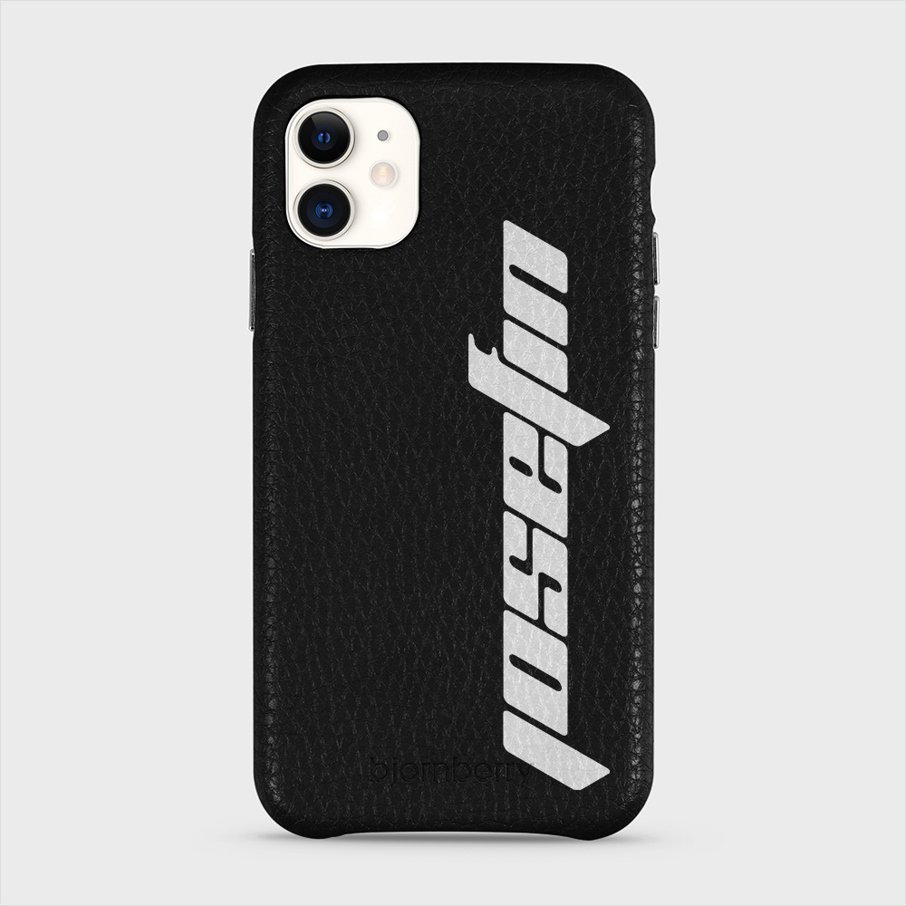 iPhone 11 Personalised Leather Case - Futuristic Name - 6